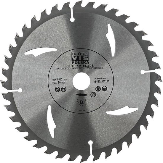 Lama circolare 185mm - 40 denti per lavorazione del legno