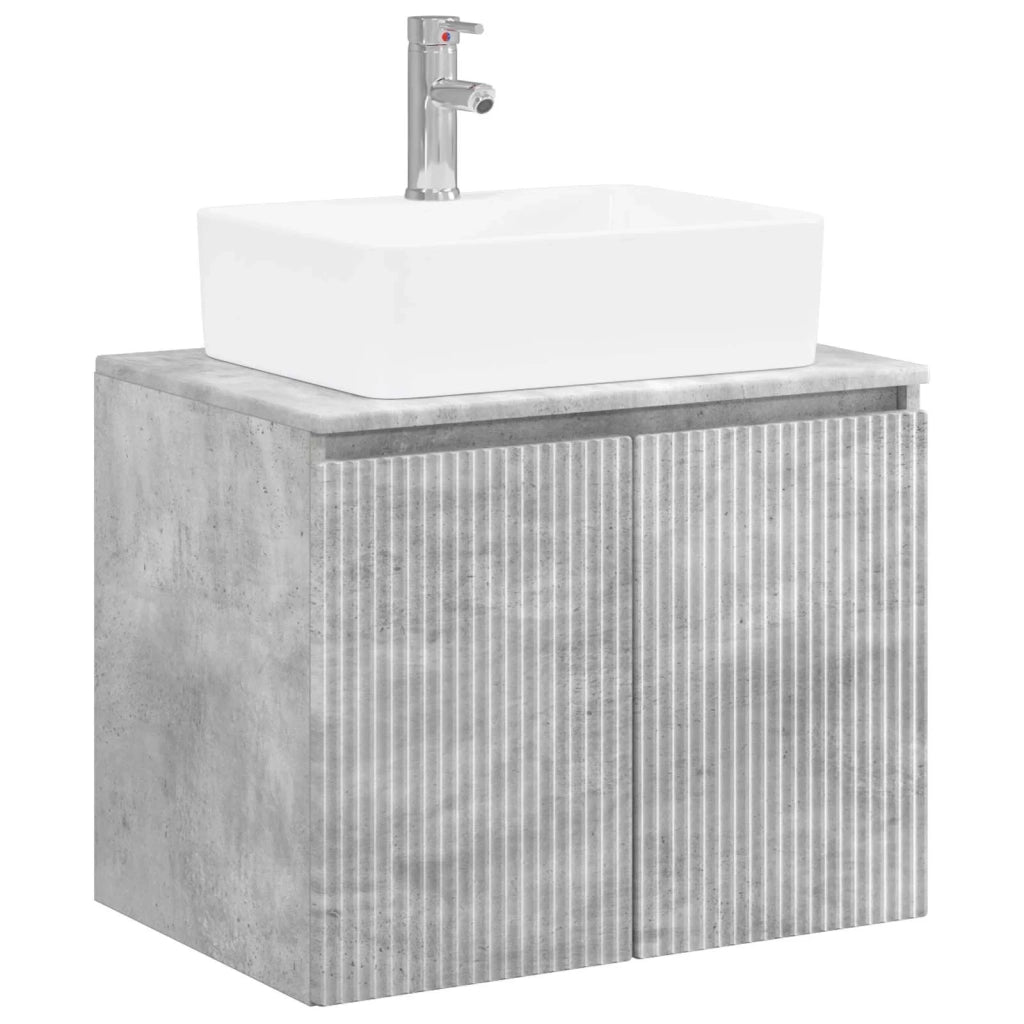 Set di mobili per il bagno Grigio Cemento Legno ingegnerizzato 3404323