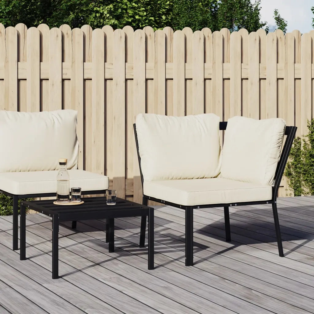 Sedia da Giardino con Cuscini Sabbia 76x76x79 cm Acciaio CFW1873225