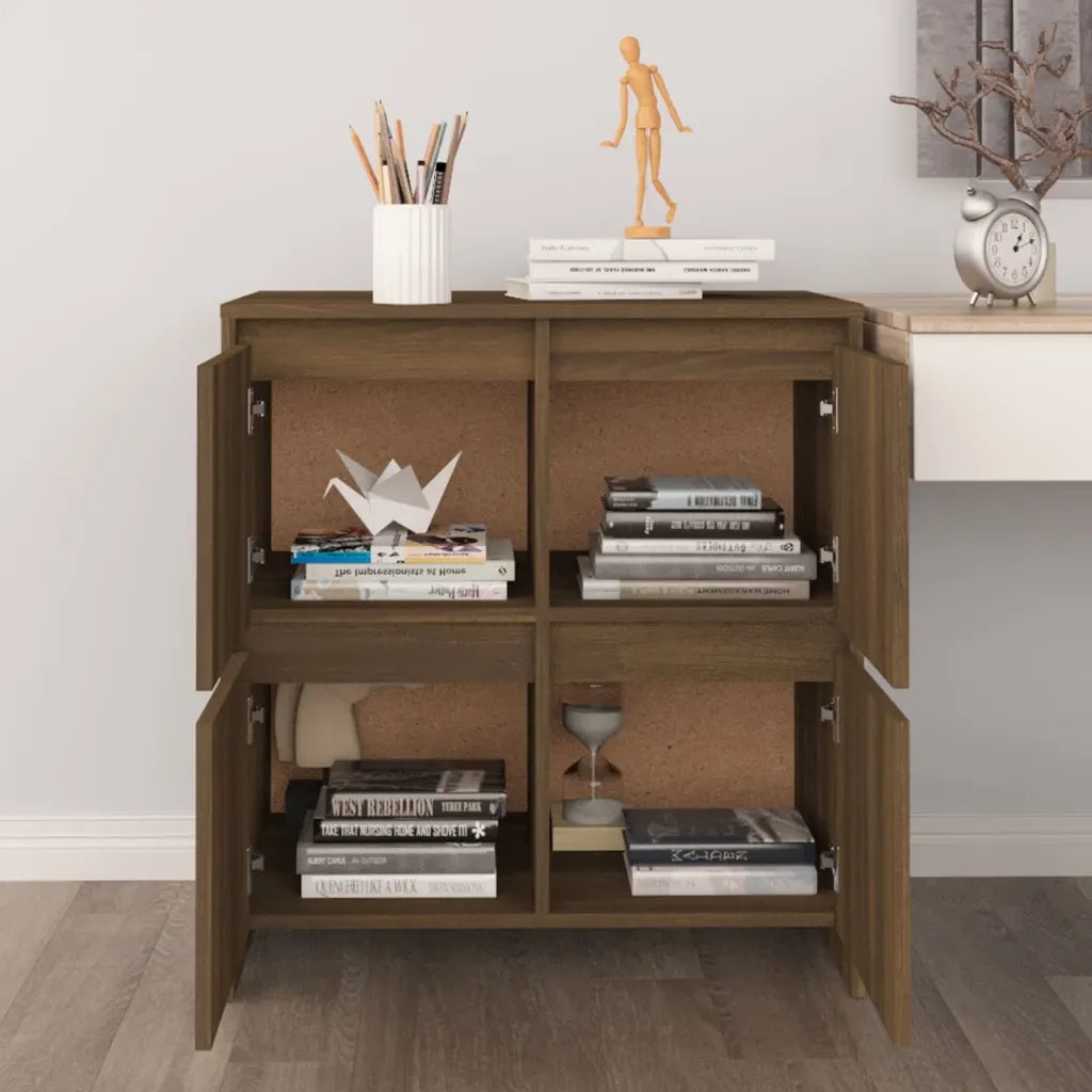 Credenza Rovere Marrone 70x41x75 cm in Truciolato 813013