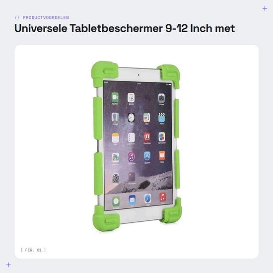 Tutela tablet schoccosa - Adattabile standard - Cassetta universale - Silicone - Antiscivolo - Materiale respirante - Custodia tablet