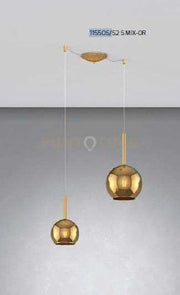 SOSP. OTTONE SAT. SPOSTABILE 2 LUCI VETRI (1 MEDIO + 1 PICCOLO)TUTTI ORO 1155OS-S2 S MIX-OR