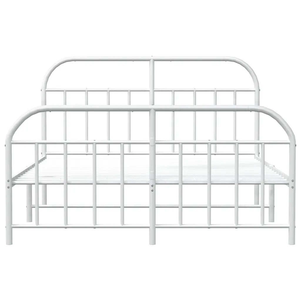 Giroletto con Testiera e Pediera Metallo Bianco 183x213 cm 353707