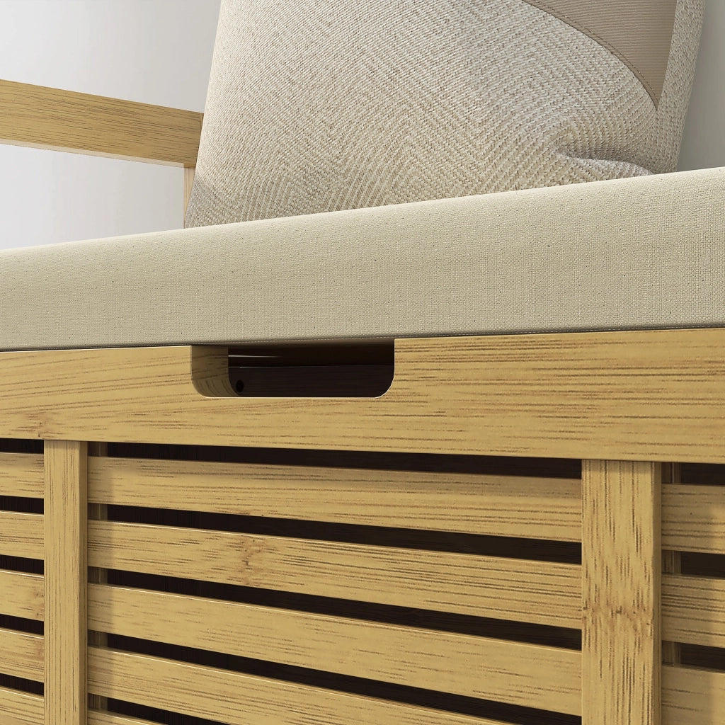 Panca Scarpiera a Doghe da Ingresso con Design a Ribalta 100x40x60 cm in Legno di Bambù