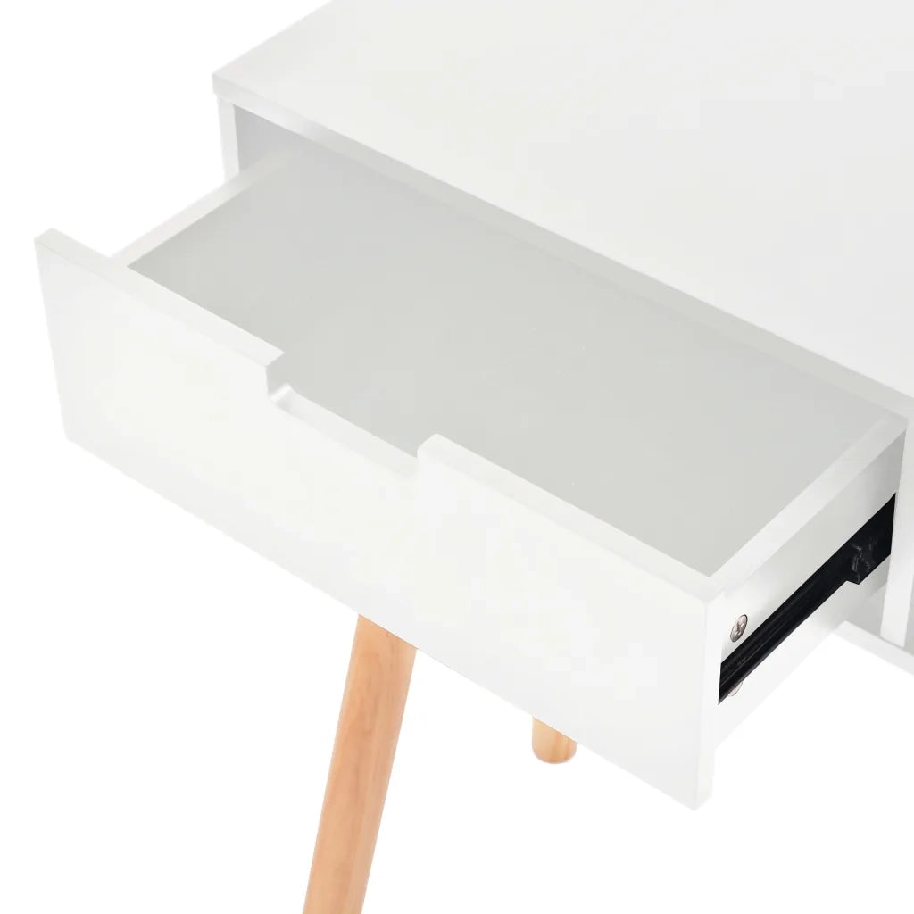 Tavolo Consolle in Legno di Pino Massello 80x30x72 cm Bianco 244737