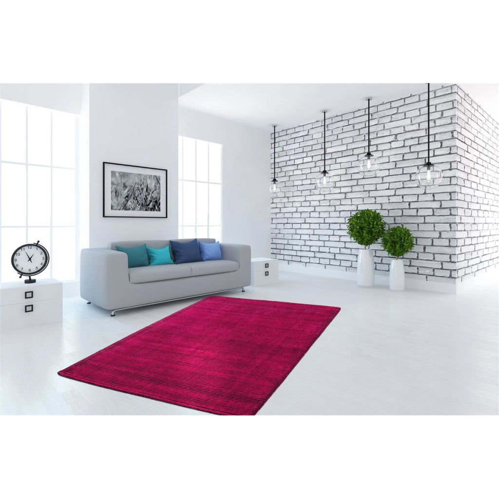 Tappeto moderno Jade in mix di poliestere e cotone rosso