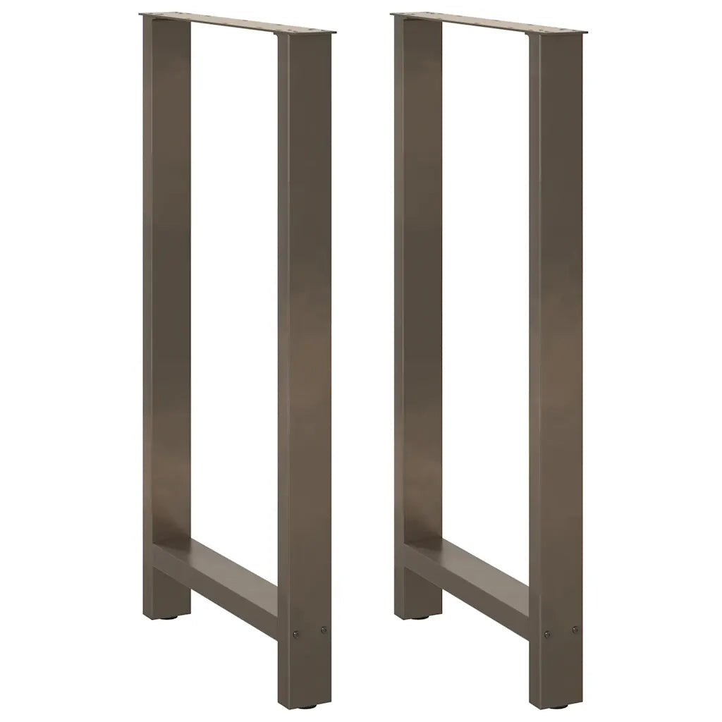 Gambe per tavolo da bar in acciaio naturale 2 pz 60x(110-111) cm in acciaio
