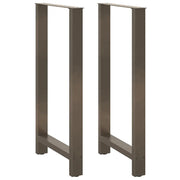 Gambe per tavolo da bar in acciaio naturale 2 pz 60x(110-111) cm in acciaio
