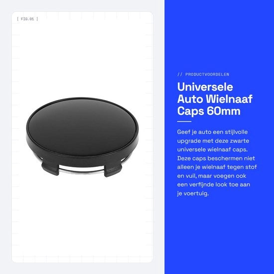 Capsule di protezione universali per SUV e pick-up 60mm - Nero - Facili da installare - Realizzato in plastica duratura - Migliora l'aspetto estetico - Capsule di protezione per ruote