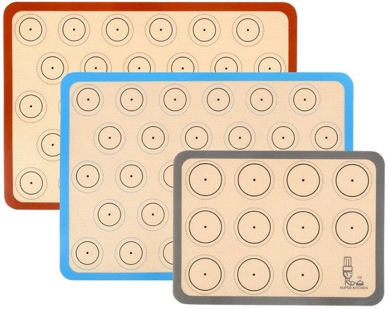 Set di teglie per biscotti in silicone - non stick teglie per forno - set da 3 - 42x29,5cm e 29,2x21,6cm - silicone