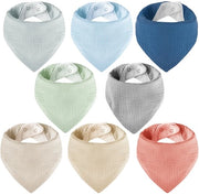 Bambino Muslin Driehoek Sjaal, Super Assorbente Halsdoek, Camicia di Cotonatura per Bambini, Slabbetje per Bambini, Abitino per Bambini (Blu Grigio)