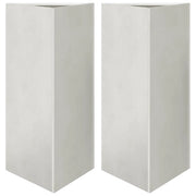 2 pz Fioriere | Cassetta per fiori | Vaso da Giardino Triangolari 40x34,5x75 cm Acciaio Inox