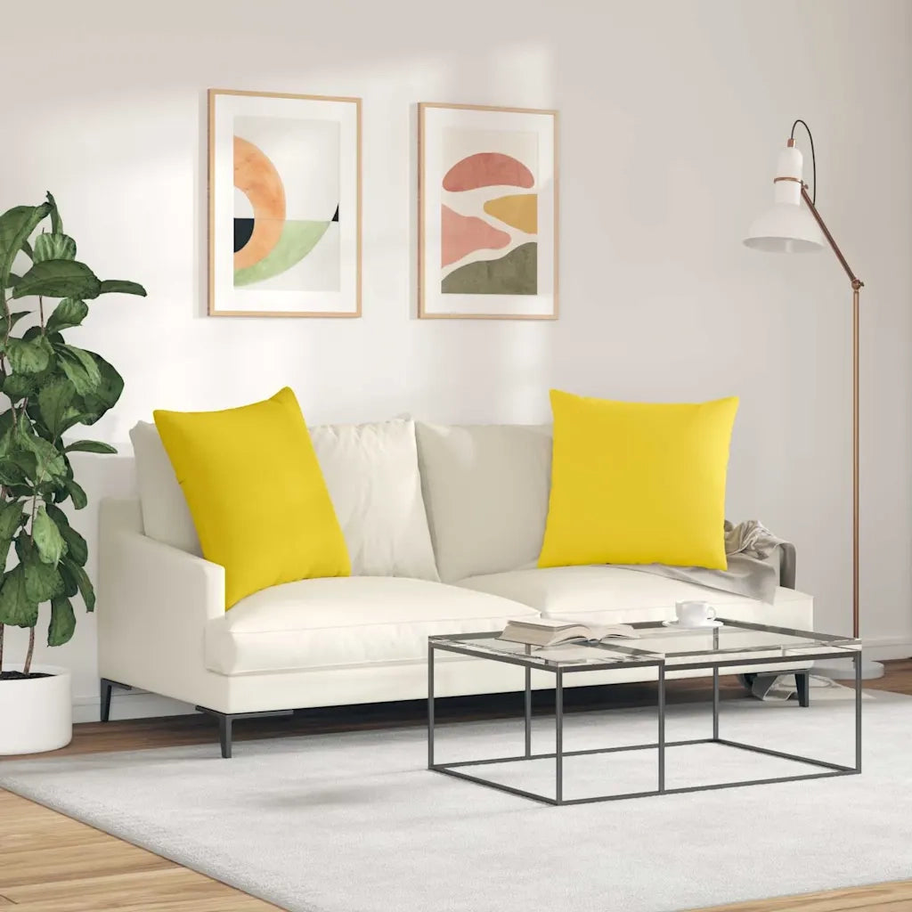 Cuscini da Divano 2 pcs Giallo Chiaro 60 x 60 cm Tessuto 42014006