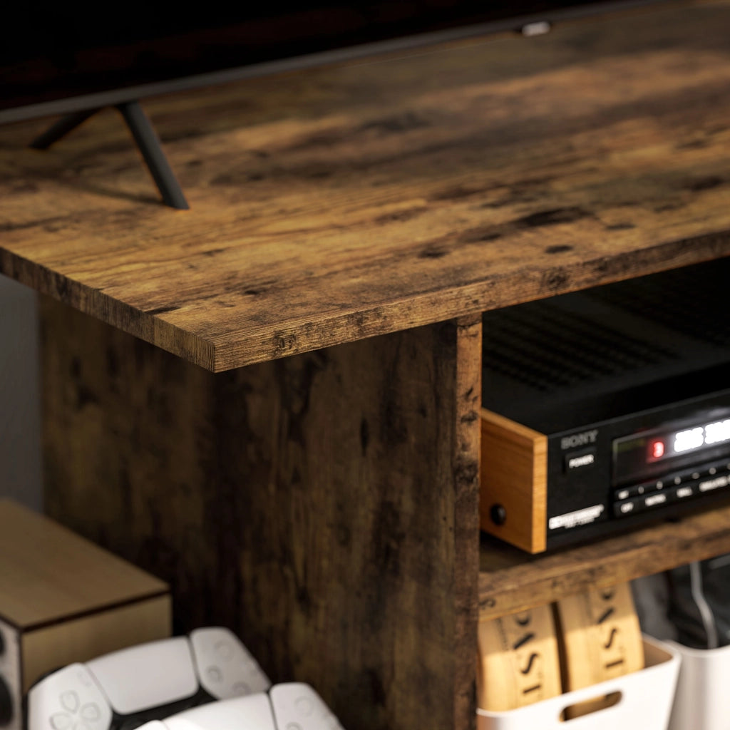 Mobile Porta TV Moderno 80x40x40 cm con Ruote e Freni Rivestimento in Melamina Marrone Rustico