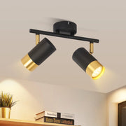 ZMH Faretto da soffitto 2 fiamme GU10 nero oro moderni per soggiorno