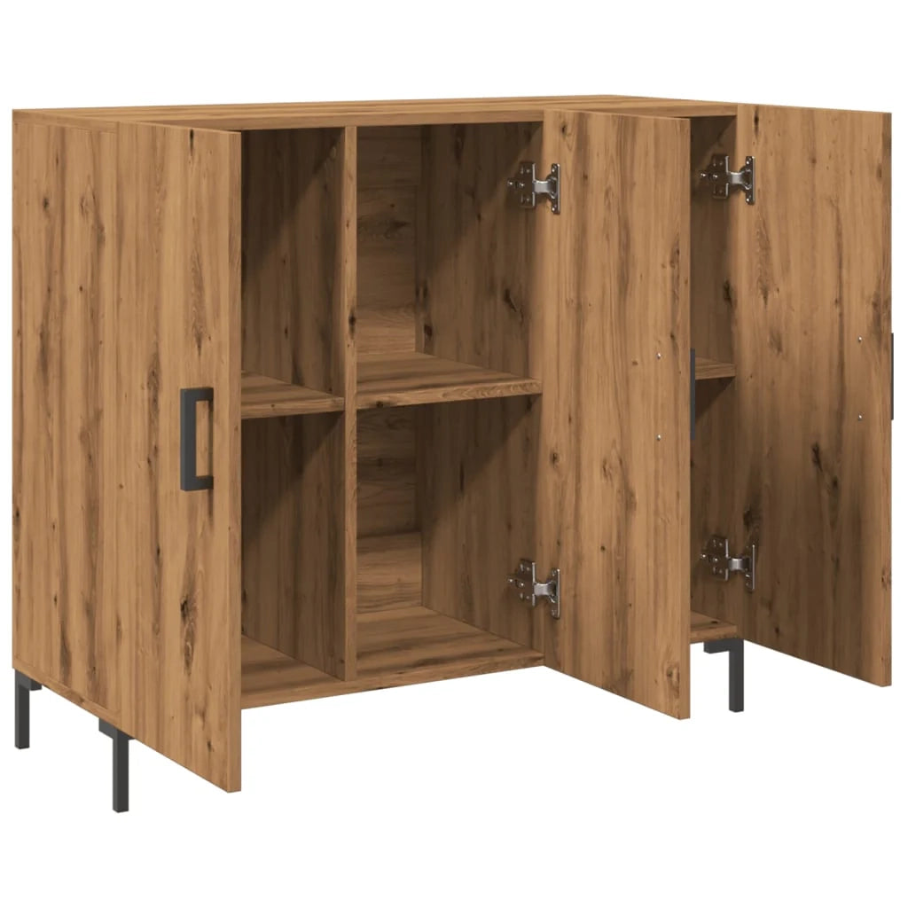 Buffet credenza cassettiera armadio mobile contenitore organizer per cucina soggiorno salotto fatto a mano 90 x 34 x 80 cm legno ingegnerizzato marrone 02_0030823