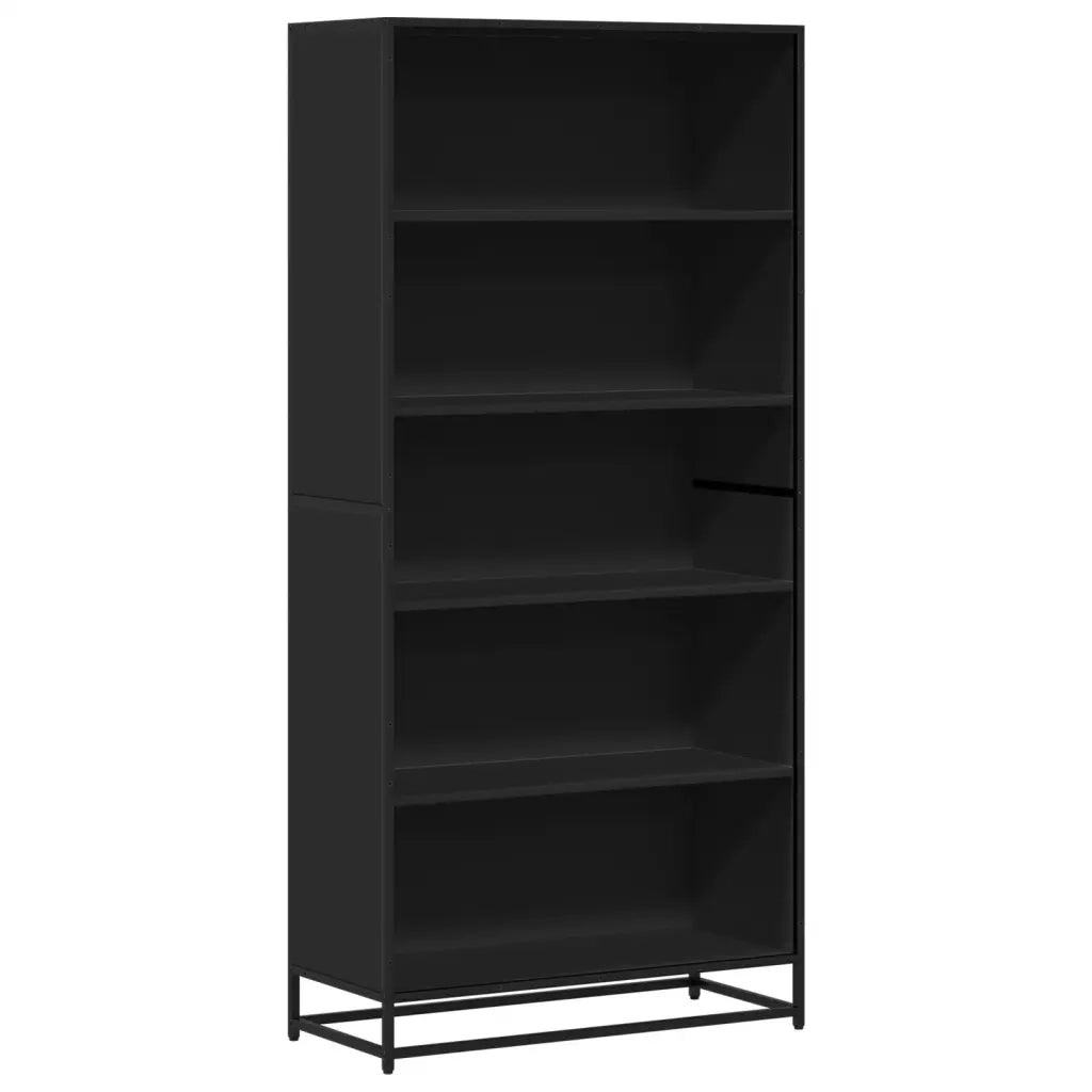 Libreria-Scaffale per Libri-Mobile di Stoccaggio Nera 80,5x35x170,5 cm in Truciolato