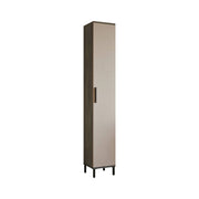 Eusebe, Armadio Multiuso 1 Anta 5 Ripiani, 30x184h cm Marrone