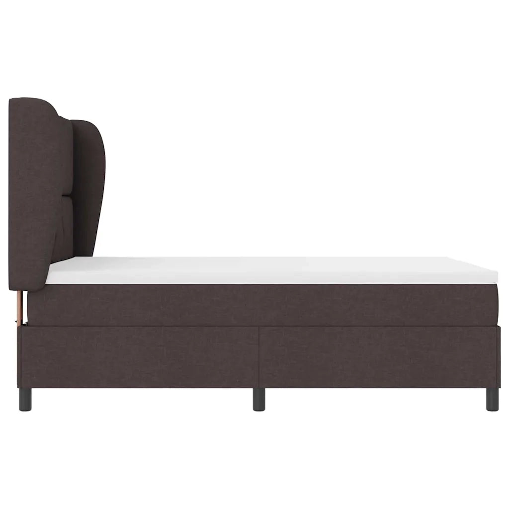 Letto a molle con materasso Marrone scuro 140 x 190 cm Tessuto 3340623