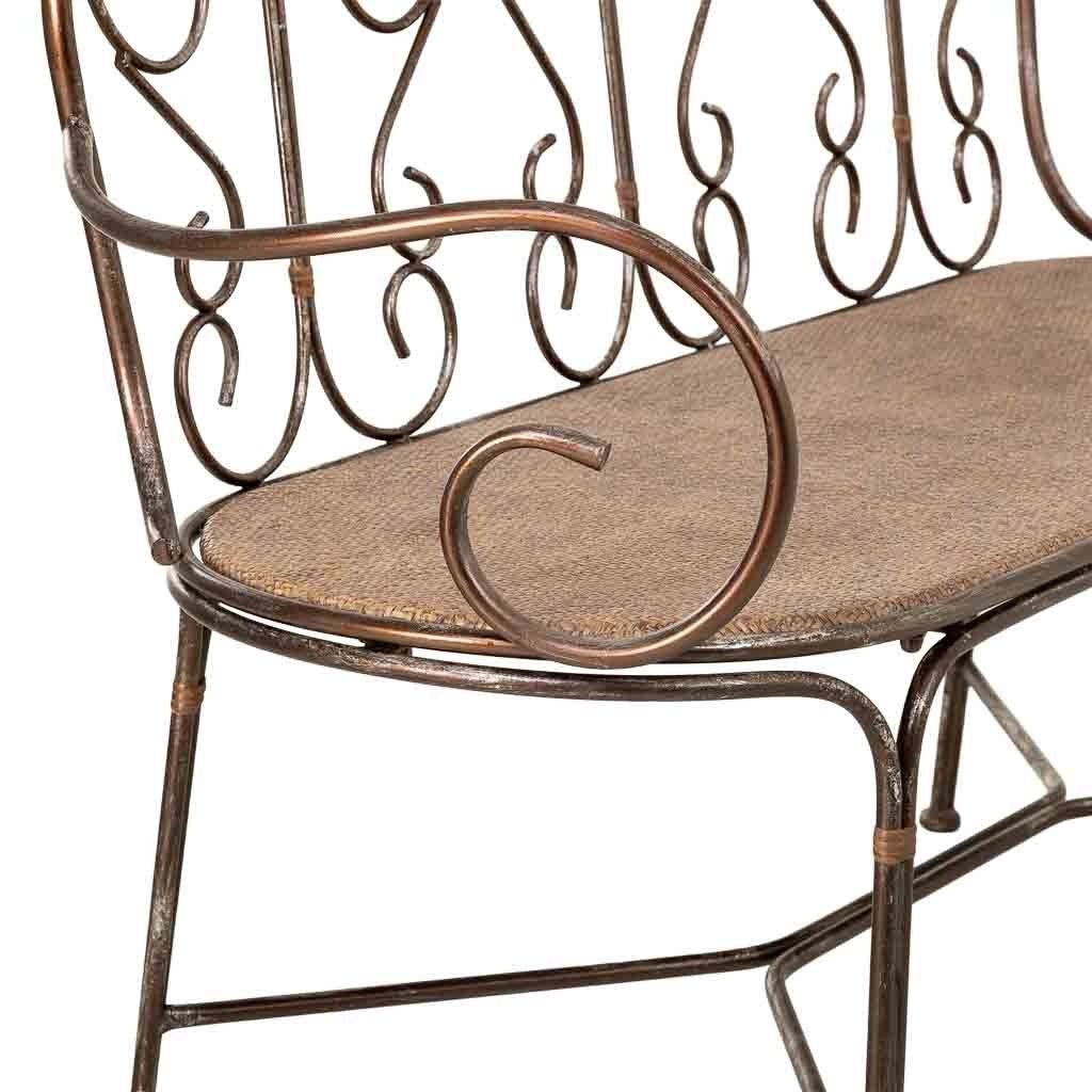 Panchina in metallo 146,69x55,25x45,09/89,54h cm marrone