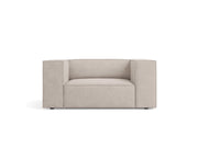 Cosmopolitan Design - Poltrona "Arendal" in ciniglia con effetto a coste beige scuro 