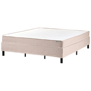 Letto matrimoniale con rete in tessuto 180 x 200 cm con materasso a molle insacchettate senza testiera camera da letto beige
