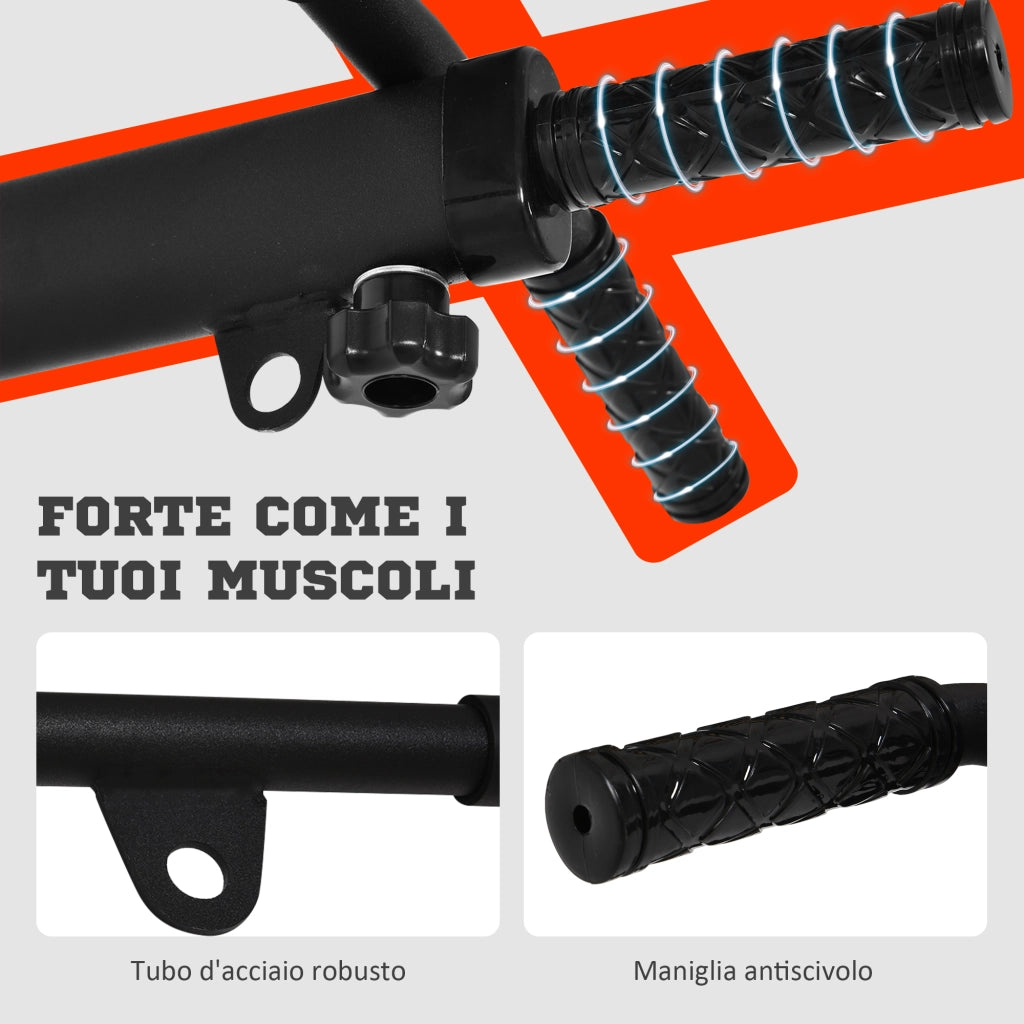 Barra per Trazioni da Muro ¨C zephmum ¨C Nero, Acciaio, 93.5x65x17 cm