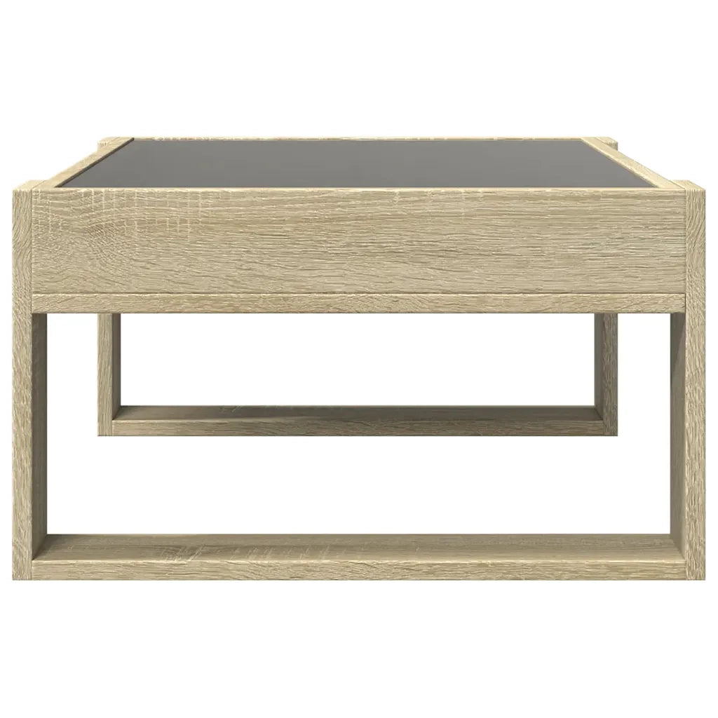 Tavolino da Salotto con LED Infinity-Tavolino da soggiorno Rovere Sonoma 70x53x30 cm