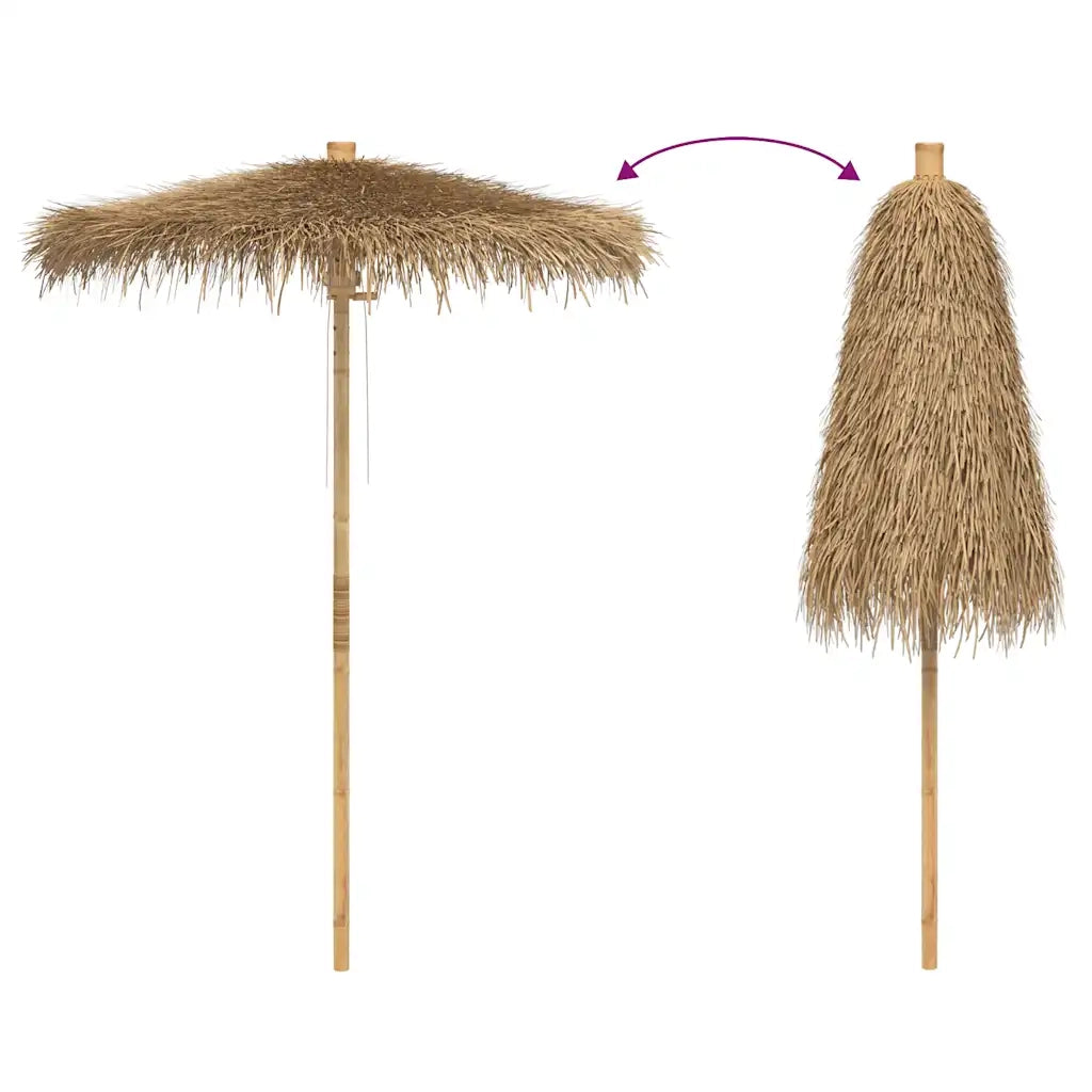 Ombrello Tiki con Baldacchino a Foglia di Banana 150 cm Bambù 4108222