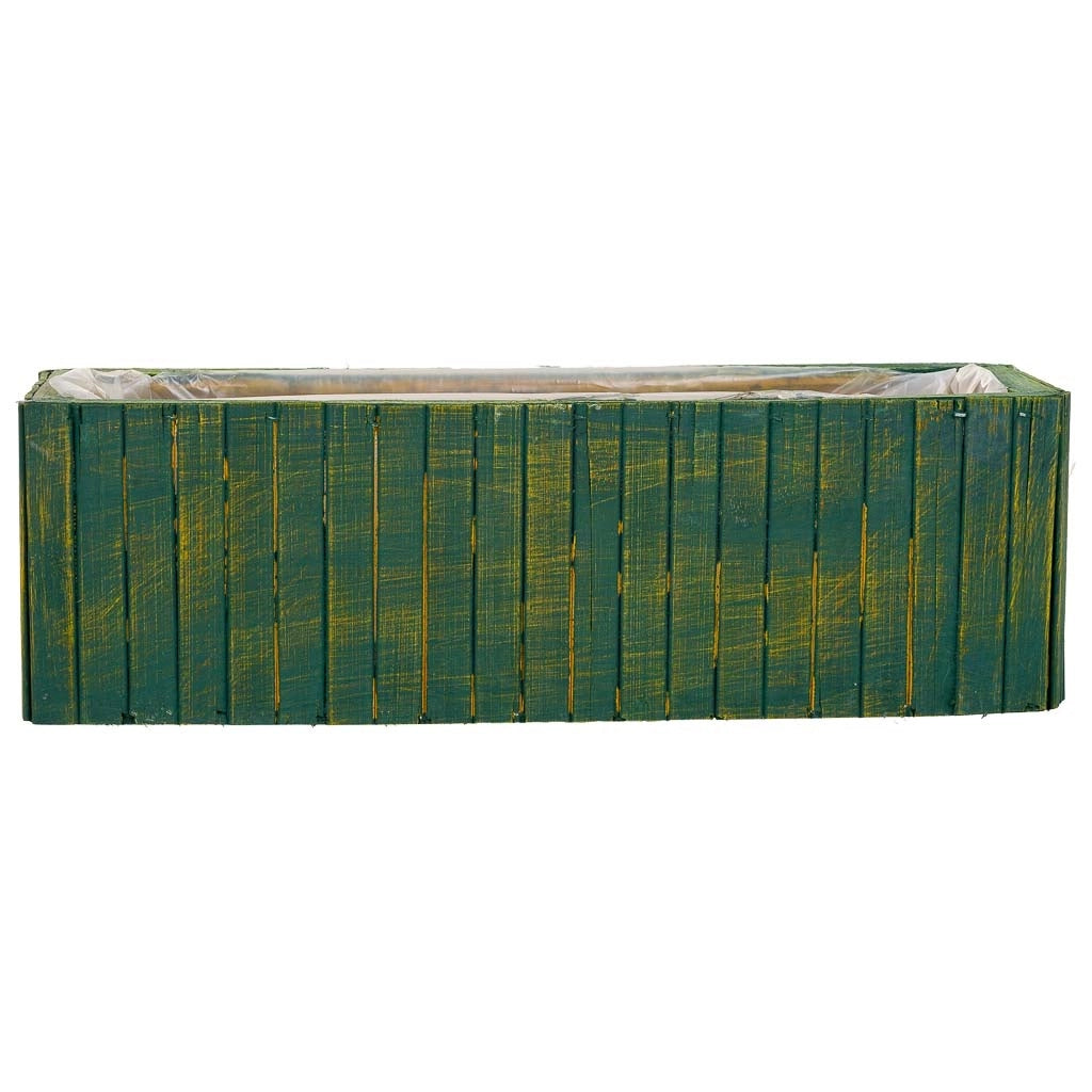 Cesto rettangolare in legno verde 35,5x14,5x11h