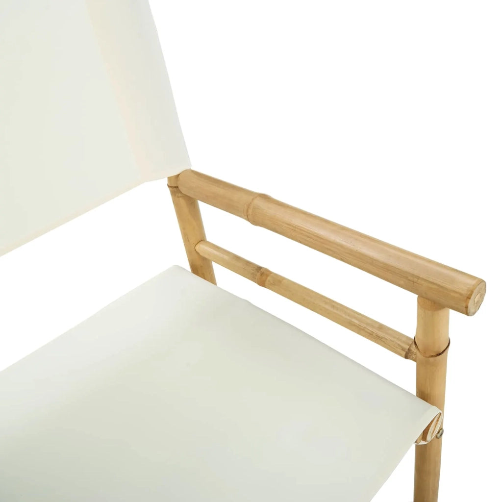 Sedia Direttore Pieghevole 2 pcs Naturale Bambù