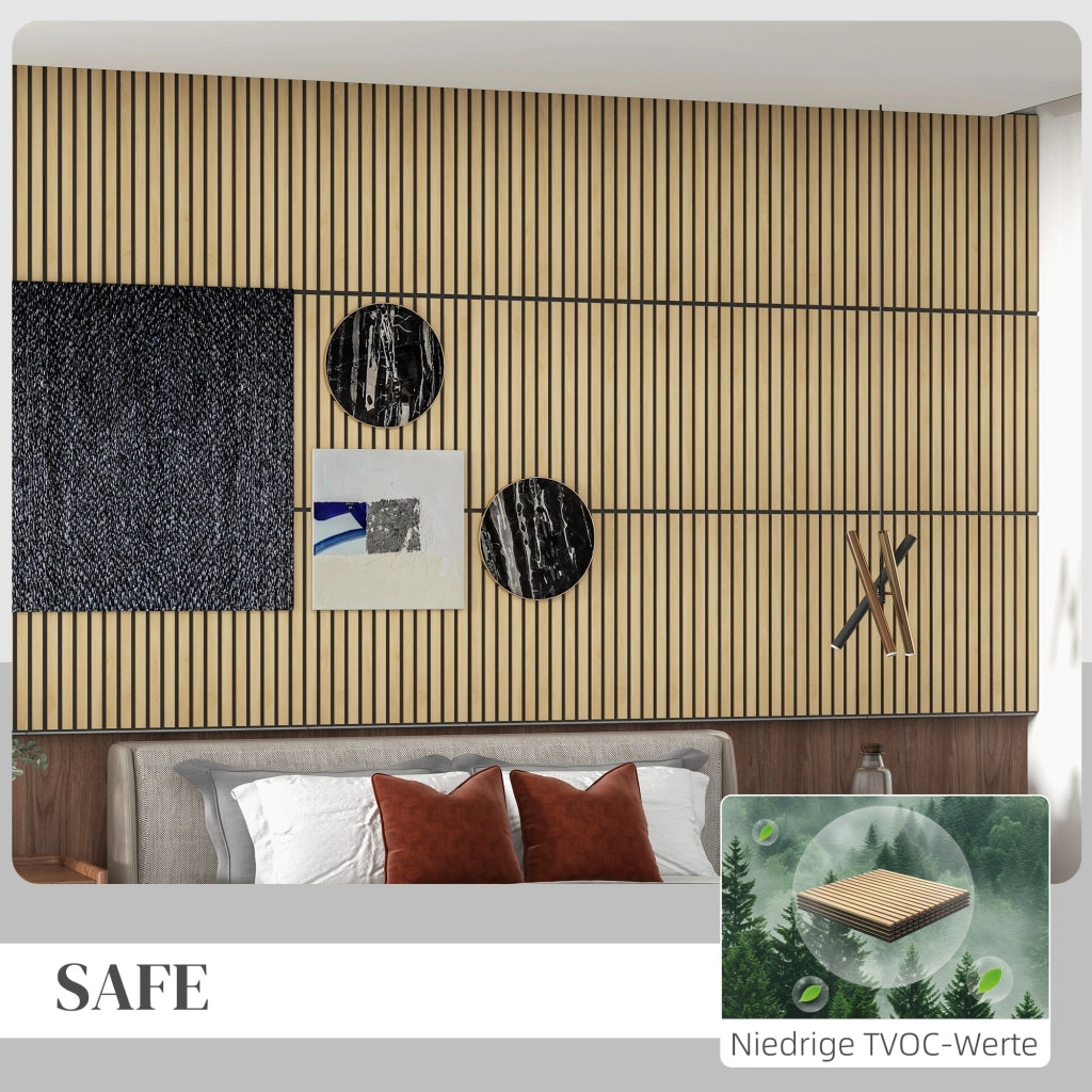 Pannello Fonoassorbente ¨C zephmum ¨C MDF e Poliestere Colore Quercia 60x60x4 cm