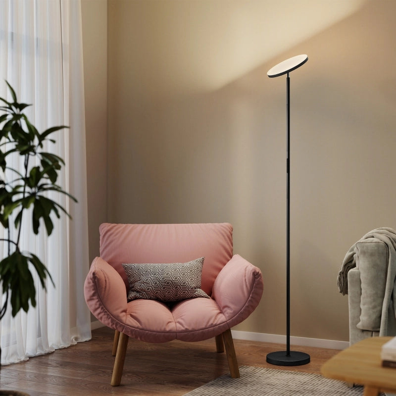 Lampada da terra RGB con luce indiretta, dimmerabile con telecomando e controllo touch, testa girevole a 350¡ã, nera.