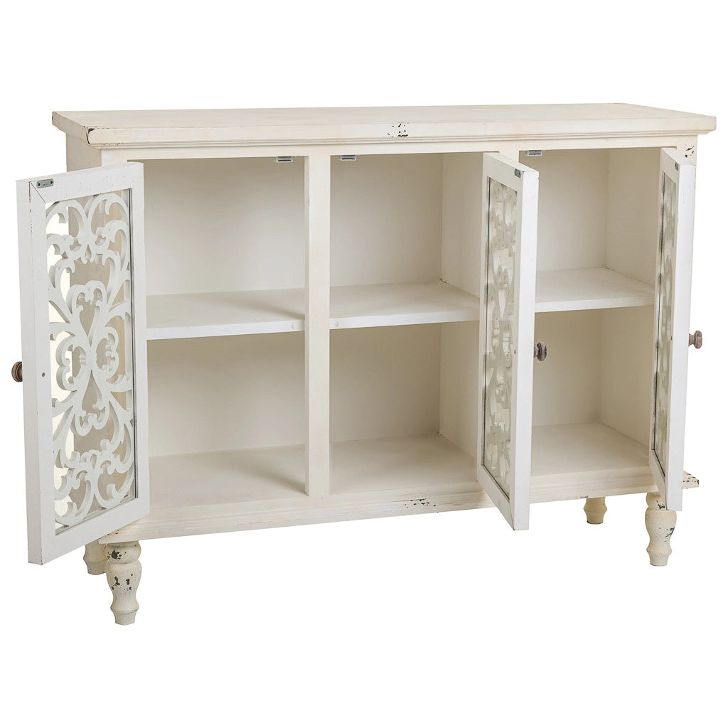 Credenza in legno bianco 120x40x91h