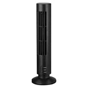 Trade Shop - Ventilatore Verticale A Torre Senza Pale Portatile Ricarica Usb 3w 2 Velocita' 11x34cm - Nero