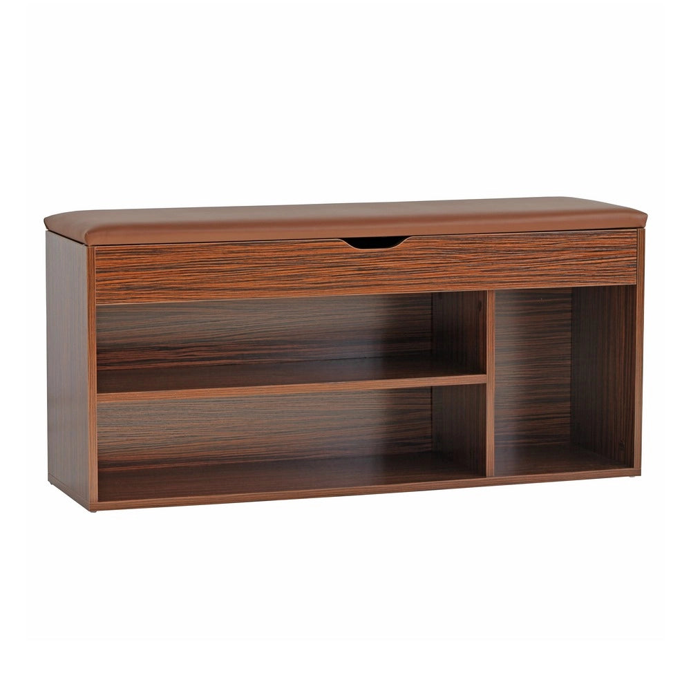 Scarpiera Panca 104x30x49 cm in Legno Melaminico Marrone Scuro