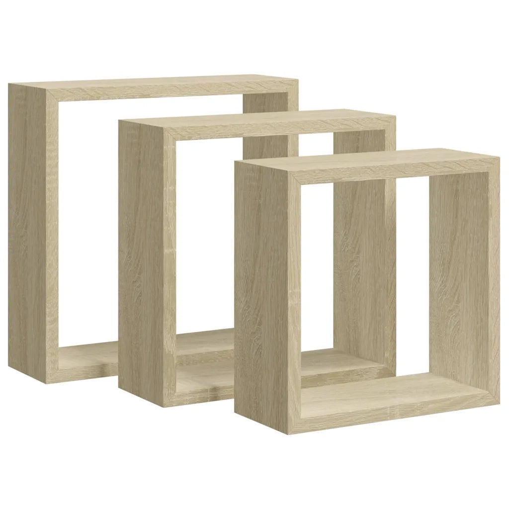Mensole a Cubo 3 pz Rovere Sonoma cod mxl 72618