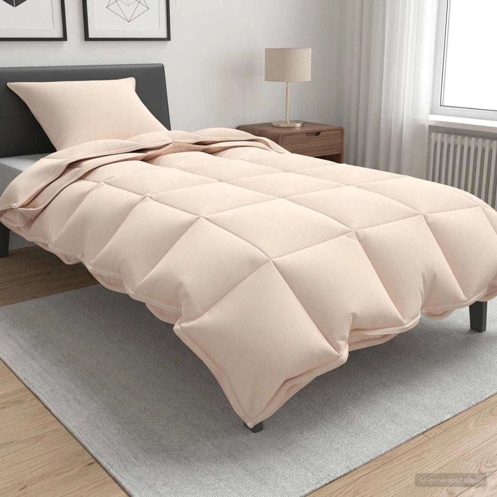 Set di Piumoni Beige 137 x 200 cm Cotone, Kapok, Poliestere 3438082
