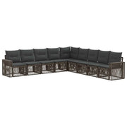 Set Divano da Giardino 9 pcs Grigio e Grigio Scuro polyrattan 3435146