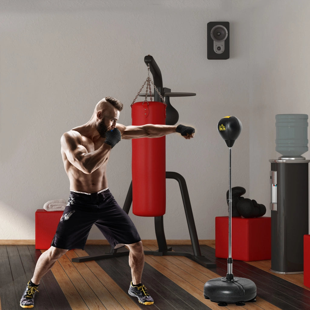 Sacco da Boxe con Supporto Regolabile ¨C Xylo ¨C Altezza 133-151 cm Base Zavorrata 45x45 cm Nero