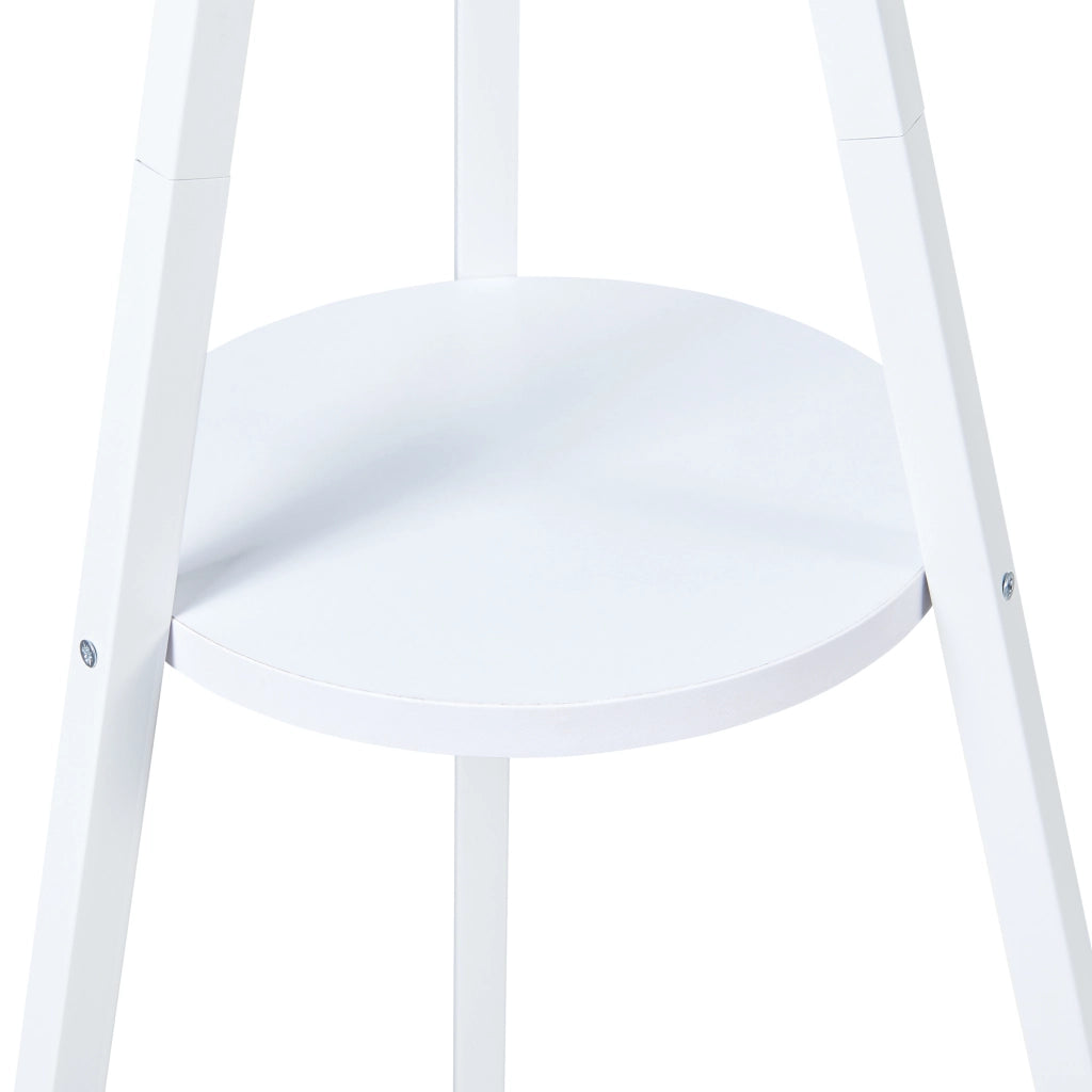 Appendiabiti da Terra Edet con Ripiano in Metallo Altezza 179 cm - Bianco [en.casa]