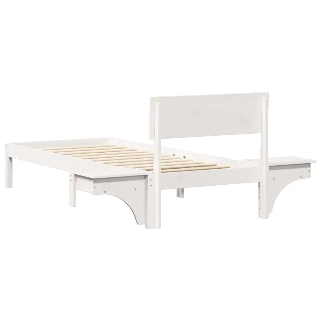 Struttura del letto-Giroletto-Rete del Letto Bianco 75 x 190 cm Pino massello 543797