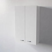 Pensile Cucina  in Legno Nobilitato Bianco, Mobile Alto con 2 Ante, Pensile Componibile Moderno Made in Italy (H90XL60XP33cm)