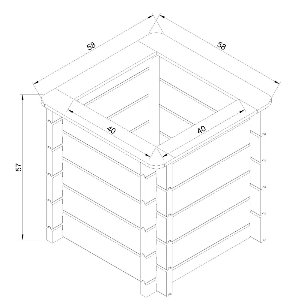 L?aiuola di giardino sopraelevata in legno - 58x58x57 cm - Timbela M618