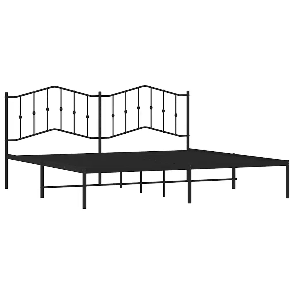 Giroletto con Testiera-Struttura Letto con testiera in Metallo Nero 193x203 cm 574574