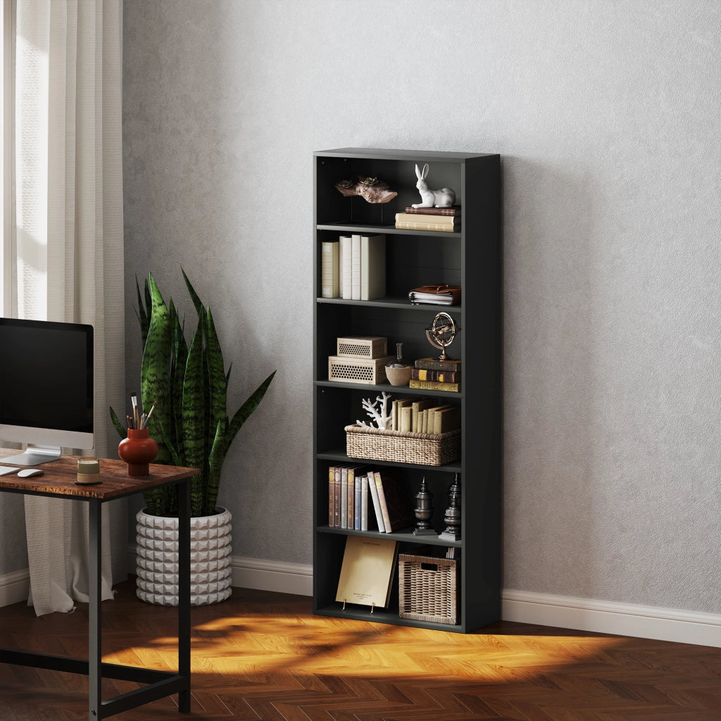 Libreria scaffale 6 livelli regolabile ¨C Minimal ¨C nero 60x24x158,5cm