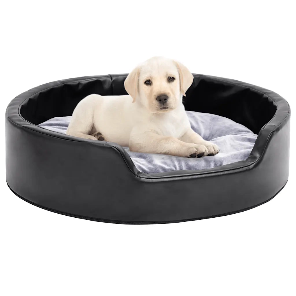 Lettino per Cani Nero e Grigio 69x59x19 cm Peluche e Similpelle CFW2601056