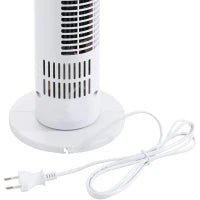 Ventilatore Colonna Oscillante Silenzioso 40 W con Telecomando, Pannello di Controllo Tattile, 3 Velocità, Ø18 x 78,5H cm, Bianco