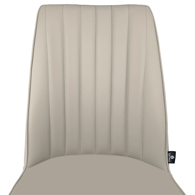 Sedia da pranzo imbottita in ecopelle tortora – Francine (2 Pz.) - SD03FRPM