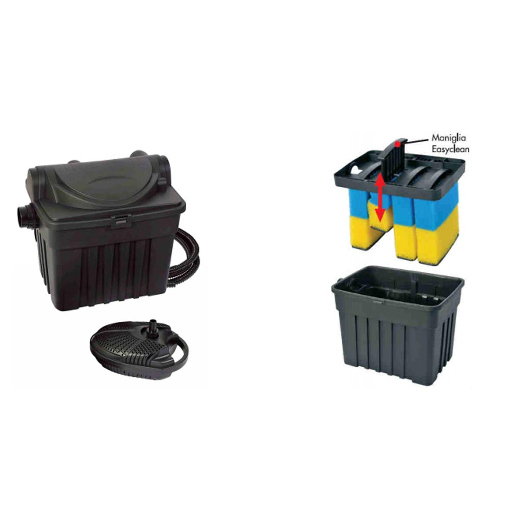 Filtro e pompa per laghetti e piscine set con uvc integrato 4000